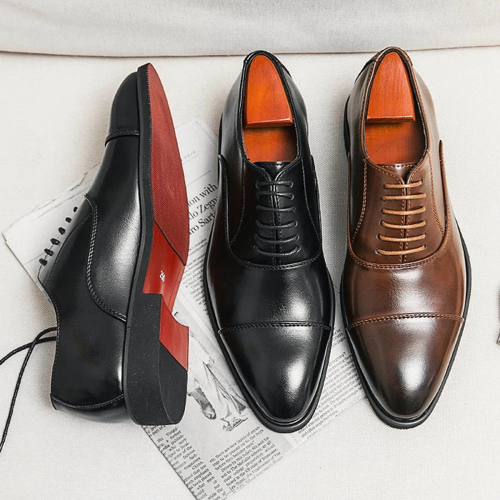 Luca Leather Oxford Shoes – Men's Italian Handcrafted Dress Shoes - Monsta Online