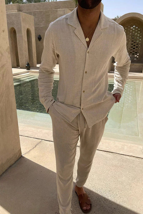 Lucian Linen Set – Men's 2 - Piece Summer Linen Shirt & Trousers Set - Monsta Online
