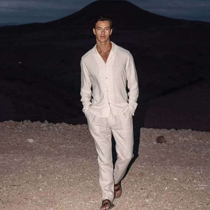 Lucian Linen Set – Men's 2 - Piece Summer Linen Shirt & Trousers Set - Monsta Online