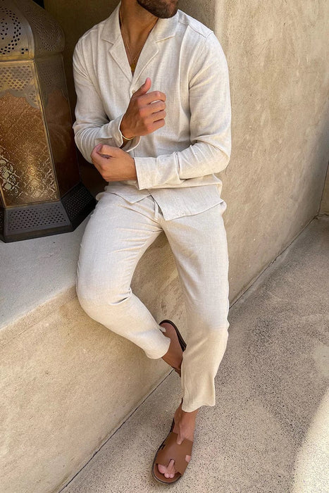 Lucian Linen Set – Men's 2 - Piece Summer Linen Shirt & Trousers Set - Monsta Online