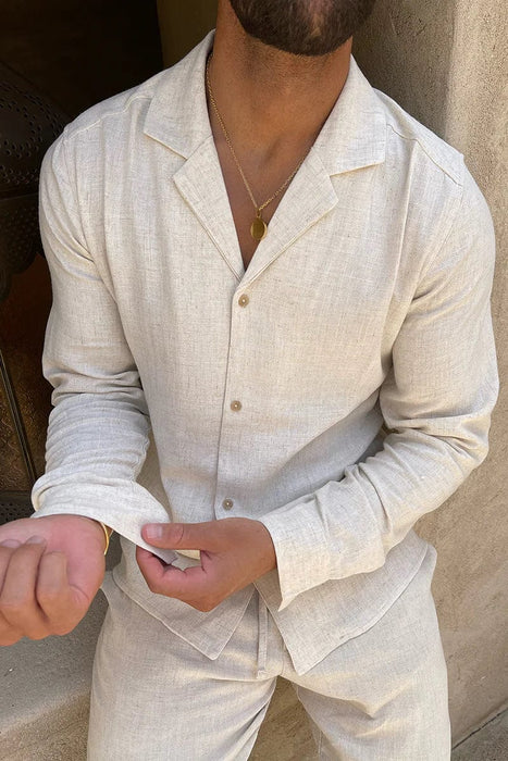 Lucian Linen Set – Men's 2 - Piece Summer Linen Shirt & Trousers Set - Monsta Online