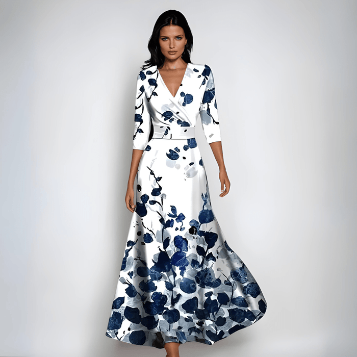 Lynor Floral Dress – Women's Elegant Day - to - Night Midi Dress - Monsta Online