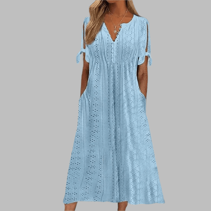Women's Elegant Boho Midi Dress – Lightweight Flowy Summer Dress - Monsta Online