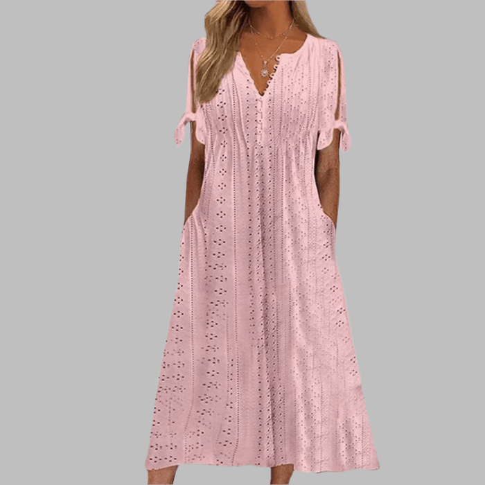 Women's Elegant Boho Midi Dress – Lightweight Flowy Summer Dress - Monsta Online