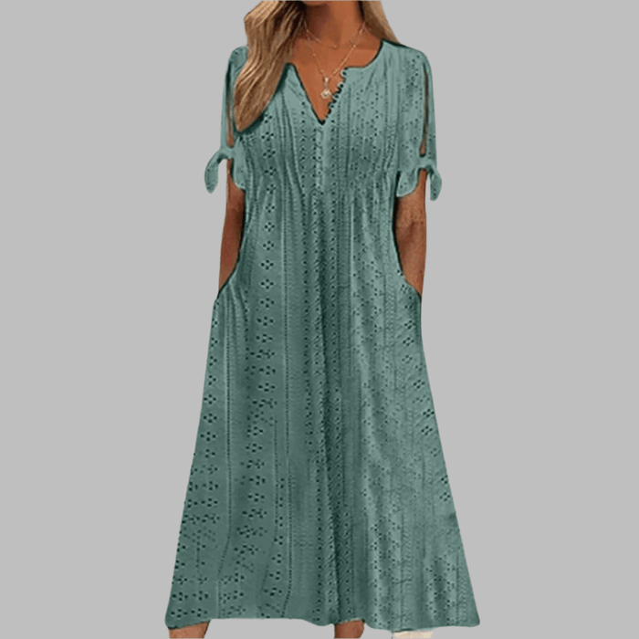 Women's Elegant Boho Midi Dress – Lightweight Flowy Summer Dress - Monsta Online