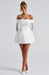 Mango Off - Shoulder Lace Dress – Women's Short Lace Sleeve Flared Mini Dress - Monsta Online