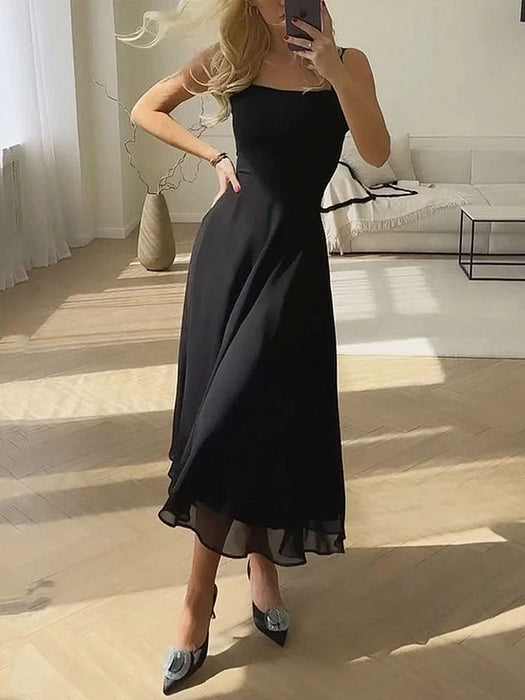Marcia Square Neck Midi Dress – Women's Elegant A - Line Summer Dress - Monsta Online
