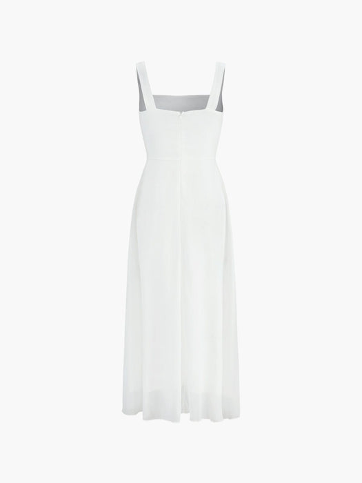 Marcia Square Neck Midi Dress – Women's Elegant A - Line Summer Dress - Monsta Online