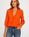 Miran Ruffle Blouse – Women's Long Sleeve V - Neck Ruffled Blouse - Monsta Online