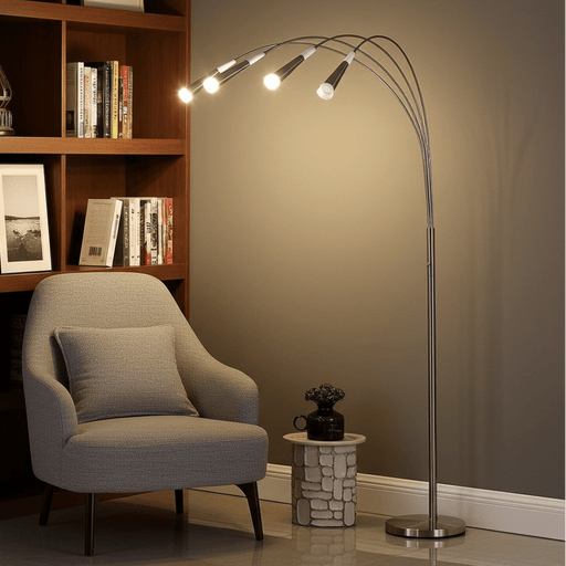 Elegant 72 - Inch Aluminum LED Arc Floor Lamp for Modern Living Spaces - Monsta Online