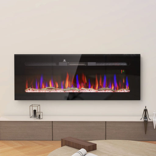 50 Inch Recessed Electric Fireplace Insert Wall Mountable with Adjustable Flames and Remote - Monsta Online