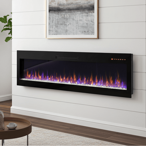 60 Inch Electric Fireplace Heater Wall Mounted and Recessed with Remote Control - Monsta Online