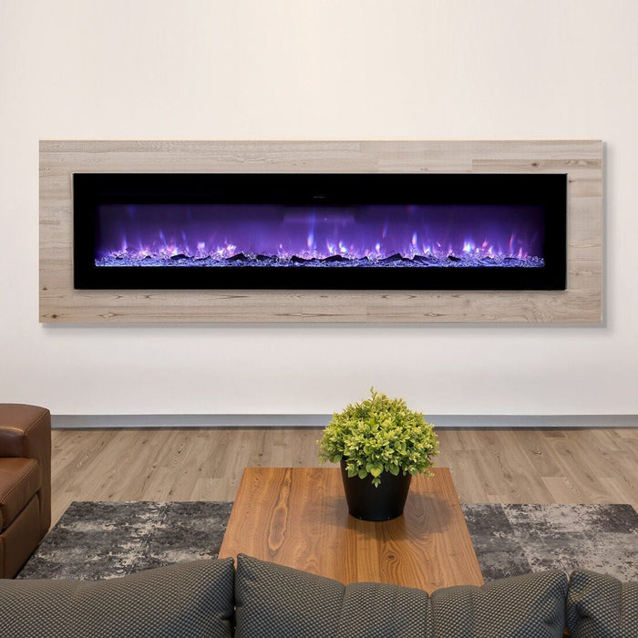 72 inch Modern Electric Fireplace Insert for Wall or Recessed Use with Remote - Monsta Online