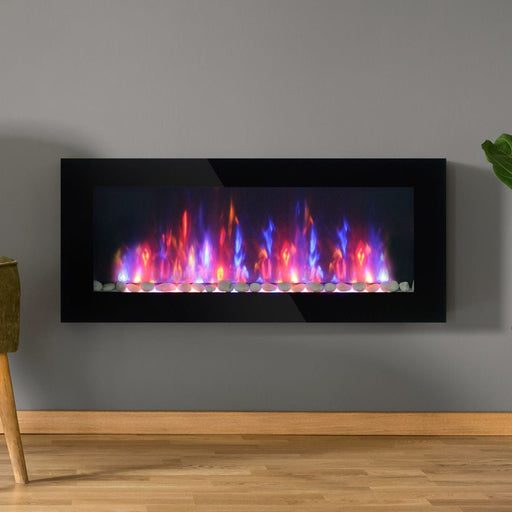 41 Inch Electric Fireplace Insert Wall Mountable with 7 Flame Colors and Remote - Monsta Online