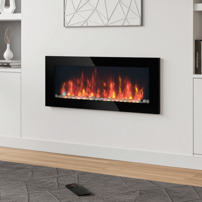 41 Inch Electric Fireplace Insert Wall Mountable with 7 Flame Colors and Remote - Monsta Online