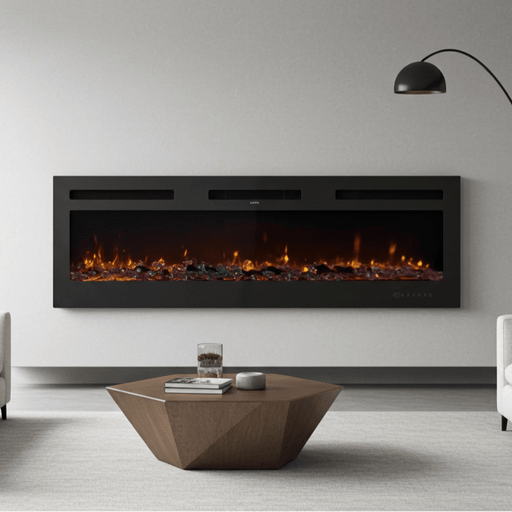 72 inch Modern Electric Fireplace Insert for Wall or Recessed Use with Remote - Monsta Online