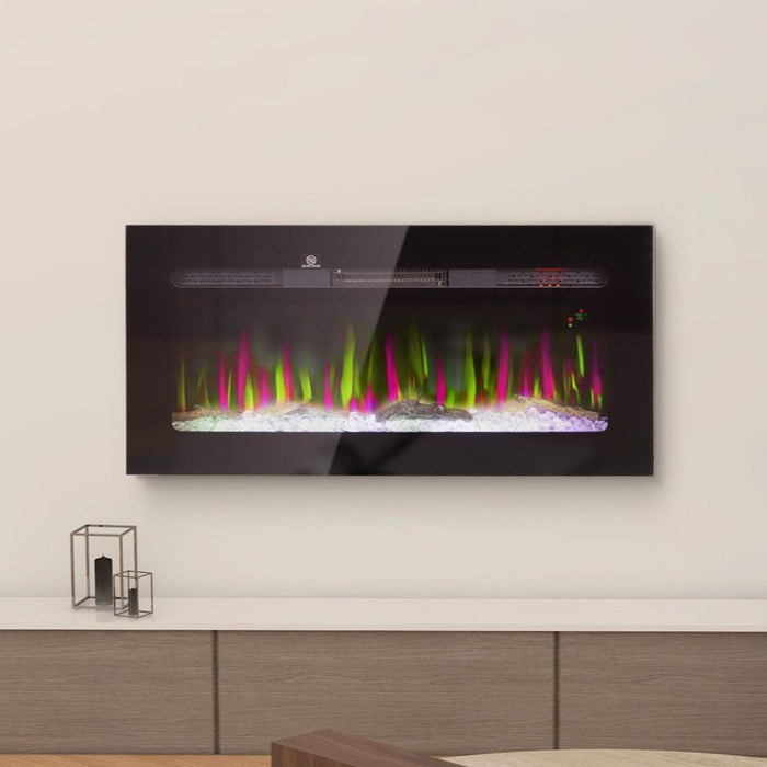 36 Inch Wall Mounted and Recessed Electric Fireplace Insert with Remote - Monsta Online
