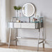 Elegant Makeup Vanity with Mirror Lights Drawers Metal Build and Charging Station - Monsta Online