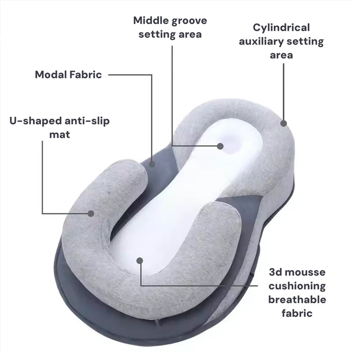Baby Reflux Pillow Bed – Newborn Sleep Pod Infant Nest with 15° Anti - Reflux Wedge - Monsta Online