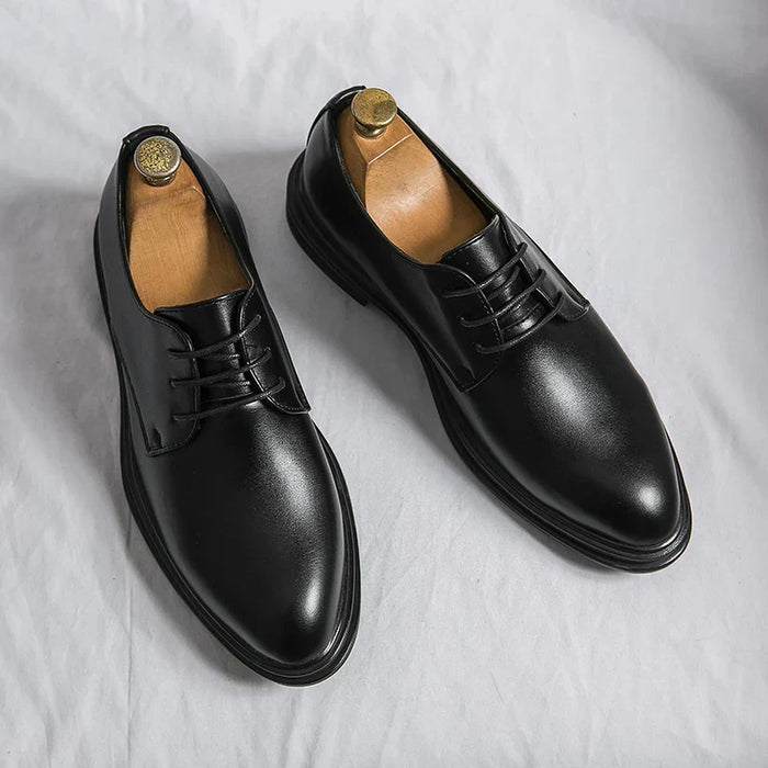 Noel Leather Dress Shoes – Men's Classic Lace - Up Genuine Leather Dress Shoes - Monsta Online