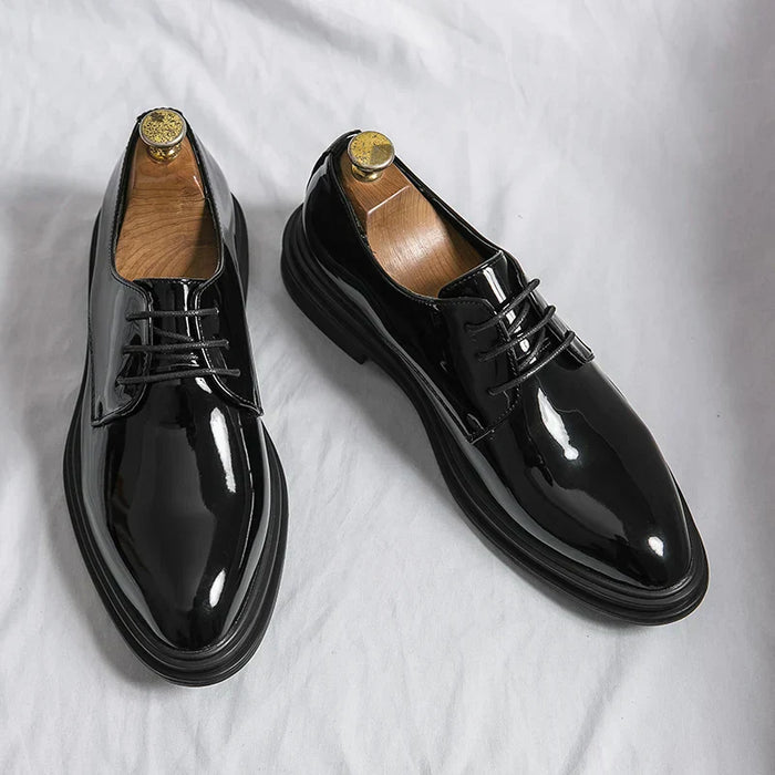 Noel Leather Dress Shoes – Men's Classic Lace - Up Genuine Leather Dress Shoes - Monsta Online