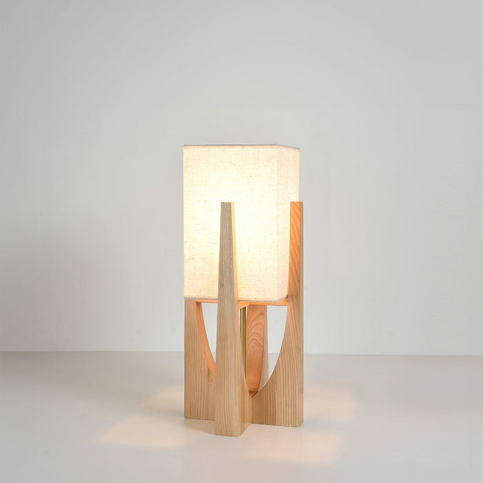Japanese Wabi Sabi Floor Lamp – Fabric Shade & Wooden Base for Bedroom & Living Room - Monsta Online