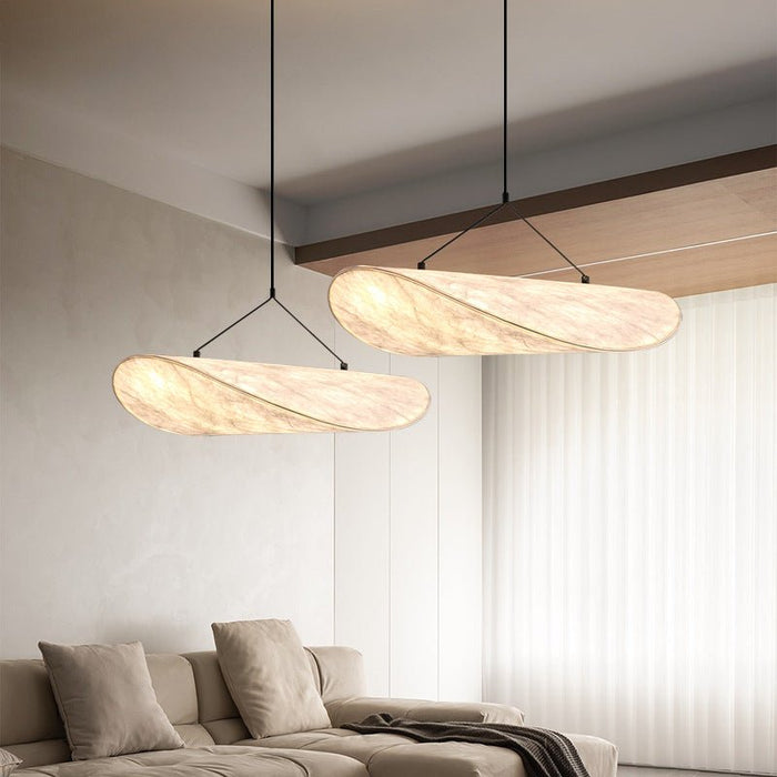 Japandi Silk Pendant Light – Minimalist Cloud Shade for Dining Room & Bedroom - Monsta Online