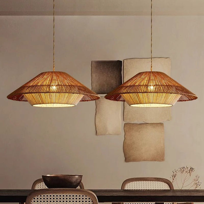 Bamboo Woven Pendant Light – Eco - Friendly Handwoven Hanging Lamp - Monsta Online