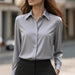 Women's Elegant Silk Blouse – Classic Collar, Timeless Style for Office & Occasions - Monsta Online