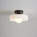French Bauhaus Ceiling Light – Brass, Glass & Copper Modern Fixture - Monsta Online