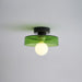 French Bauhaus Ceiling Light – Brass, Glass & Copper Modern Fixture - Monsta Online