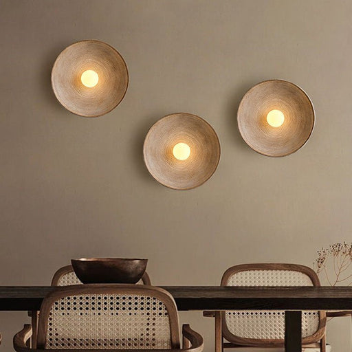 Japanese Wooden Wall Light – Minimalist Glass & Resin Sconce - Monsta Online