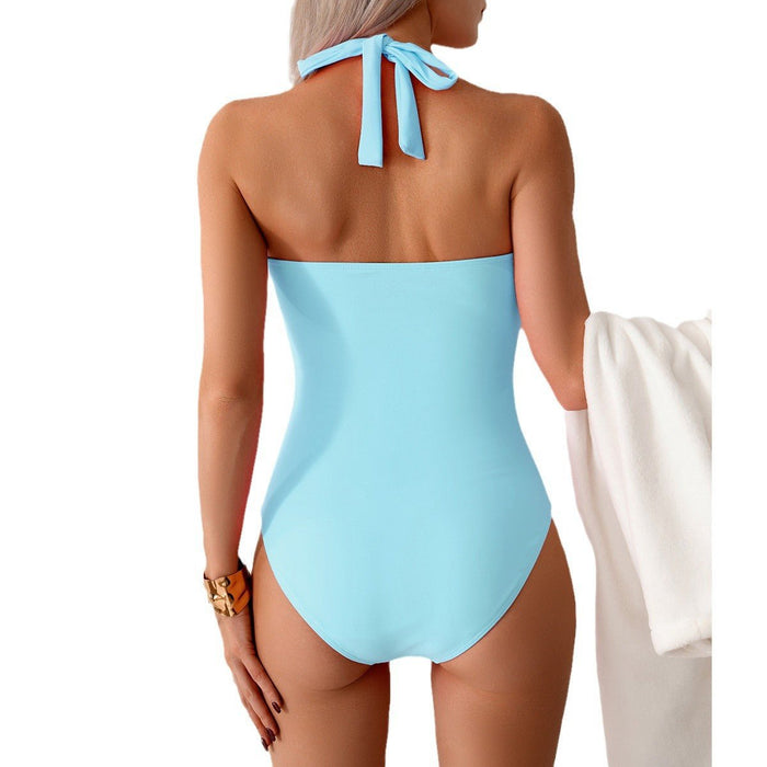 Women's Elegant Swimsuit – V - Neckline & Adjustable Straps for Beach & Pool - Monsta Online