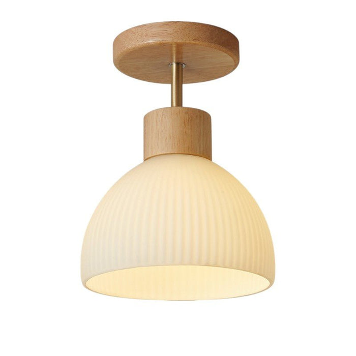 Aisle Ceiling Light – Modern Wood Iron Glass LED Fixture - Monsta Online