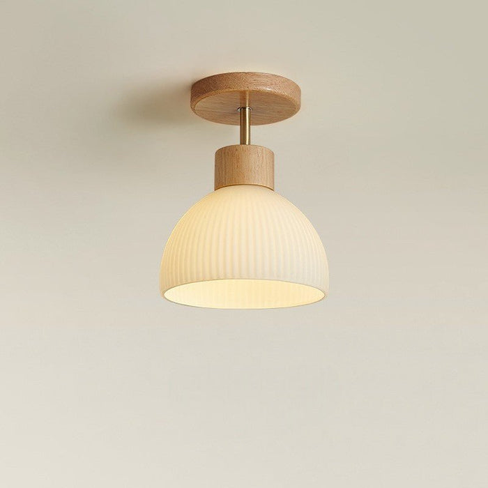Aisle Ceiling Light – Modern Wood Iron Glass LED Fixture - Monsta Online