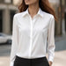 Women's Elegant Silk Blouse – Classic Collar, Timeless Style for Office & Occasions - Monsta Online