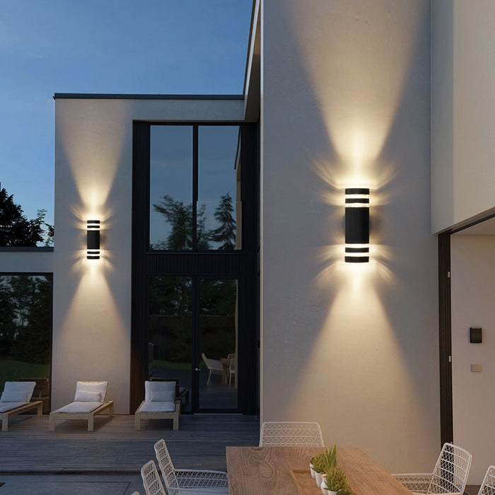 2 - Way Outdoor Wall Light – Modern Aluminum & Glass LED Fixture for Patio, Garden & Entryway - Monsta Online