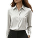 Women's Elegant Silk Blouse – Classic Collar, Timeless Style for Office & Occasions - Monsta Online