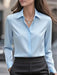 Women's Elegant Silk Blouse – Classic Collar, Timeless Style for Office & Occasions - Monsta Online