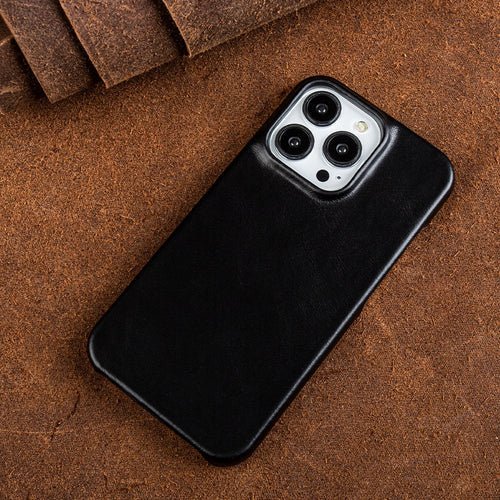 Genuine Leather iPhone Case – Oil Wax Finish, MagSafe Compatible, Full Protection - Monsta Online