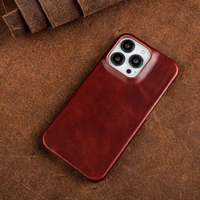 Genuine Leather iPhone Case – Oil Wax Finish, MagSafe Compatible, Full Protection - Monsta Online