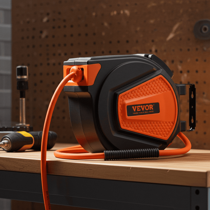 Retractable 3/8" Hybrid Air Hose Reel with 50 ft Hose and 300PSI Capacity - Monsta Online