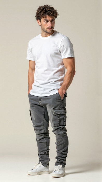Orion Cargo Jeans – Men's Stretch Denim Cargo Pants with Multi - Pocket Design - Monsta Online