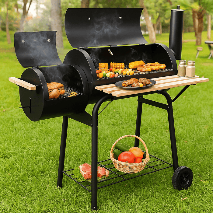 Authentic Barrel - Style Outdoor Charcoal Grill for Camping and Backyard Cookouts - Monsta Online