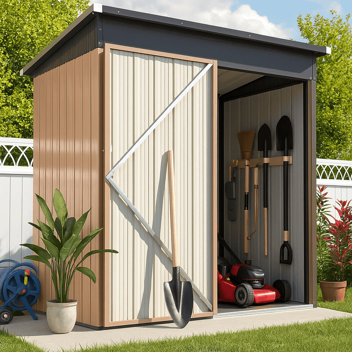 Heavy - Duty 5x3FT Metal Outdoor Garden Shed for Tools and Equipment Storage - Monsta Online