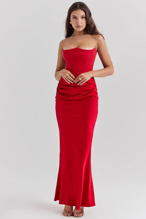 Persephone Corset Dress – Women's Strapless Structured Corset Gown - Monsta Online