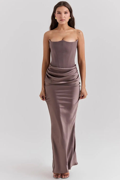 Persephone Corset Dress – Women's Strapless Structured Corset Gown - Monsta Online