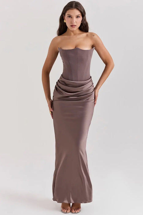 Persephone Corset Dress – Women's Strapless Structured Corset Gown - Monsta Online