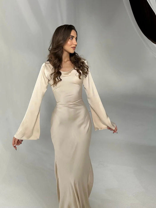 Pharia Long Sleeve Maxi Dress – Women's Elegant Flowing Maxi Dress - Monsta Online