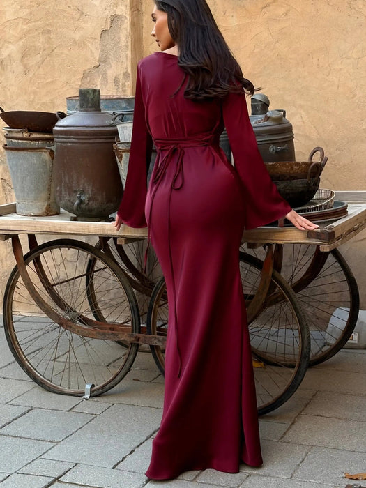 Pharia Long Sleeve Maxi Dress – Women's Elegant Flowing Maxi Dress - Monsta Online